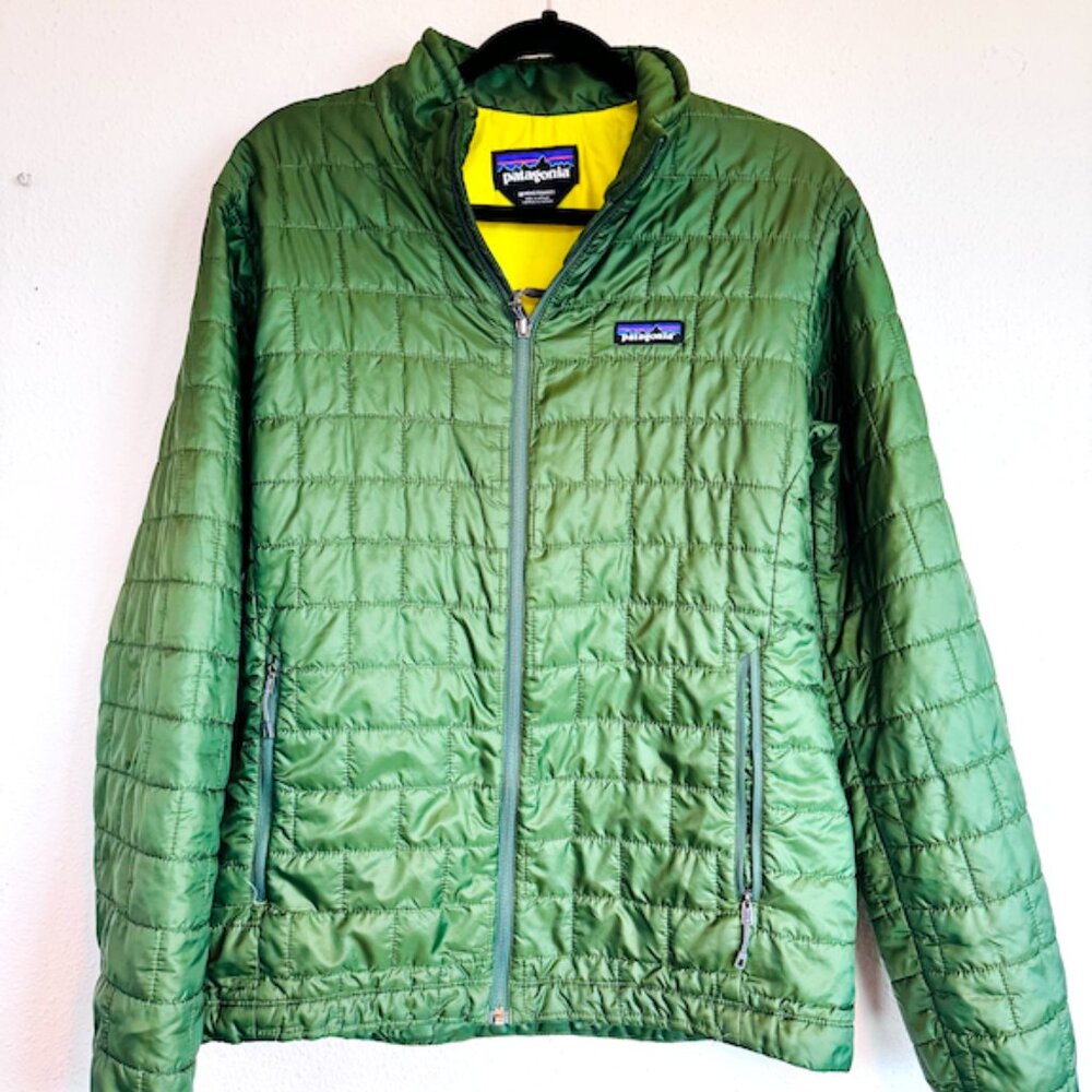 Mens PATAGONIA Green Nano Puff Primaloft Full Zip Insulated Sweater Jacket